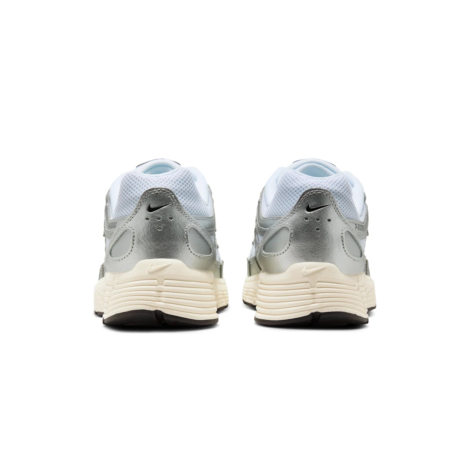 Nike P-6000 White Metallic Silver Flat Silver Black
