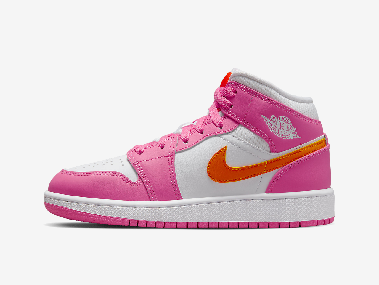 Air Jordan 1 Mid Pinksicle Safety Orange (GS)
